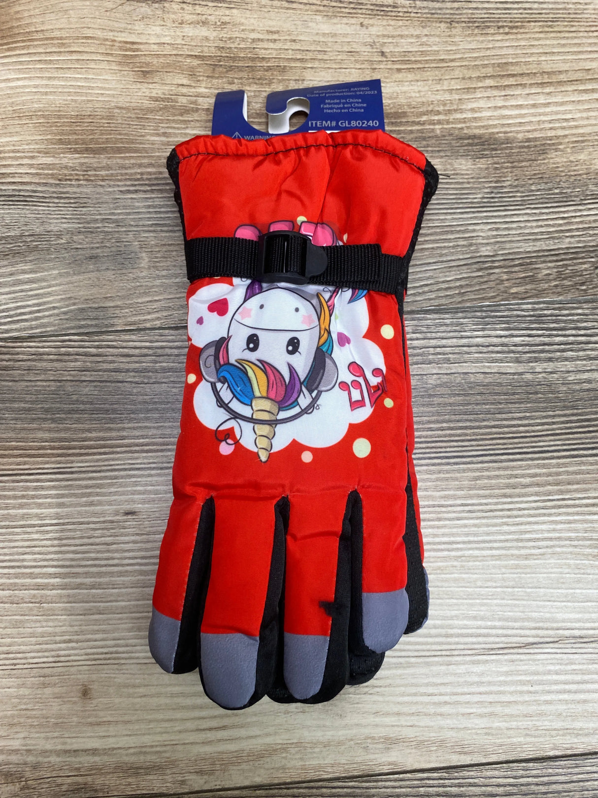 NEW ThermaWear Kid's Unicorn Winter Ski Gloves Red