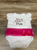 Little Treasures This Is My Party Dress Bodysuit White sz 3-6m