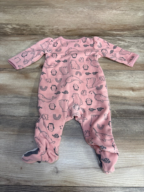 Simple Joys Animal Print Blanket Sleeper Pink sz 0-3m - Me n Mommy To Be