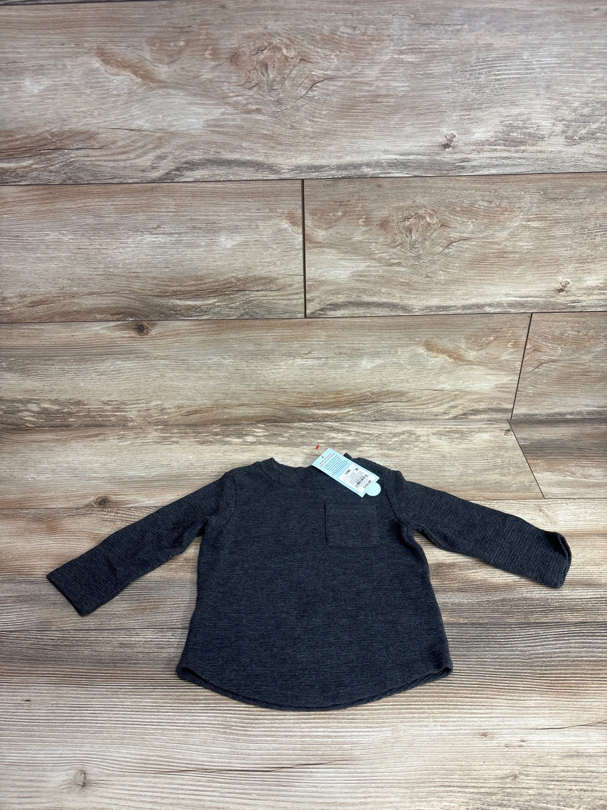 NEW Cat & Jack Ribbed Pocket Shirt Grey sz 12m