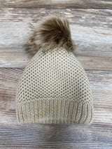 Toby Faux Fur Pom Beanie Beige Sz 3-6m