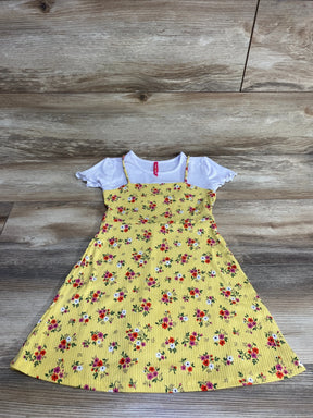 Cute 4 U Ribbed Floral Dress White/Yellow sz 4T - Me n Mommy To Be