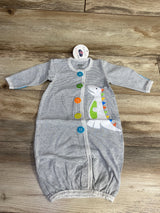Stephan Baby Striped Dino Sleeper Gown Grey sz 0-6m