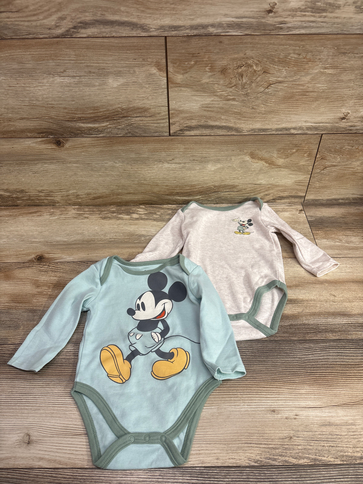 Disney Baby 2pk Mickey Mouse Bodysuits Teal sz 9m