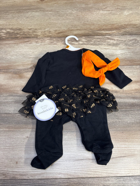 NEW Koala Kids 2pc Little Miss Boo Coverall & Headband Black sz Newborn - Me n Mommy To Be