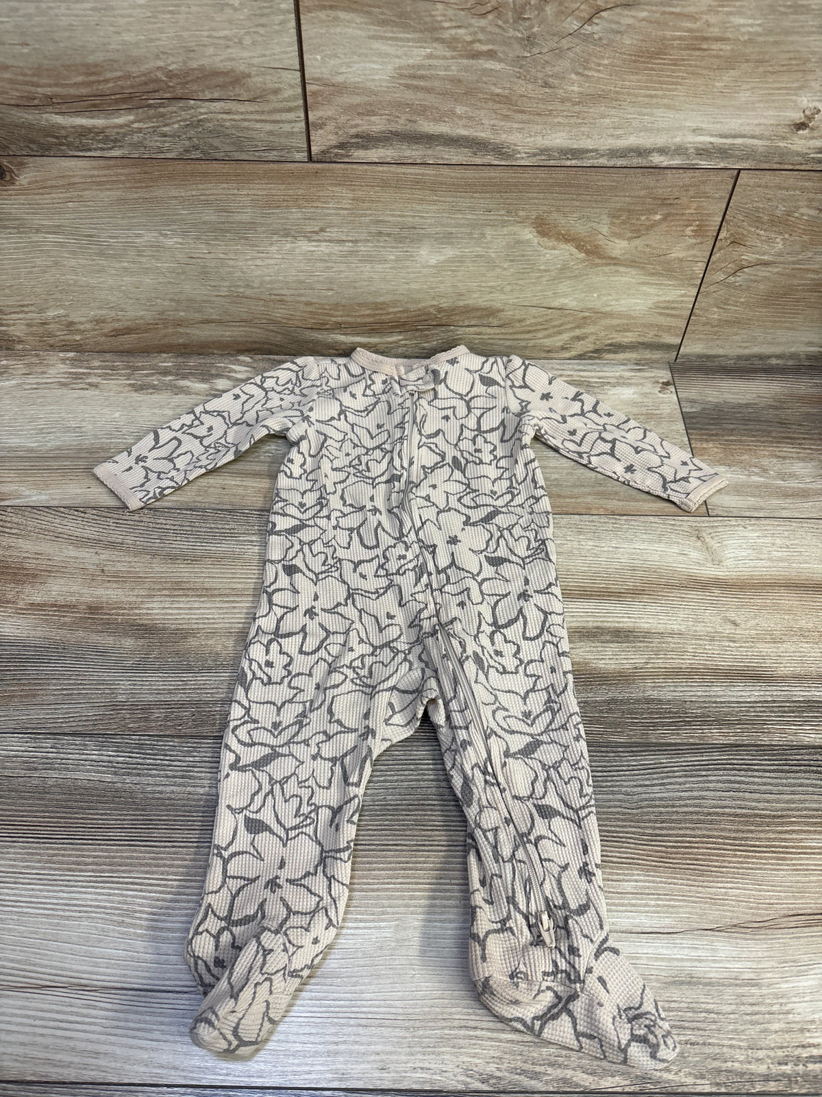 Carter's Floral Waffle Knit Sleeper Beige sz 6m