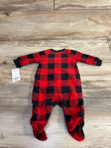NEW Carter's Buffalo Plaid Bear Blanket Sleeper Red sz Newborn