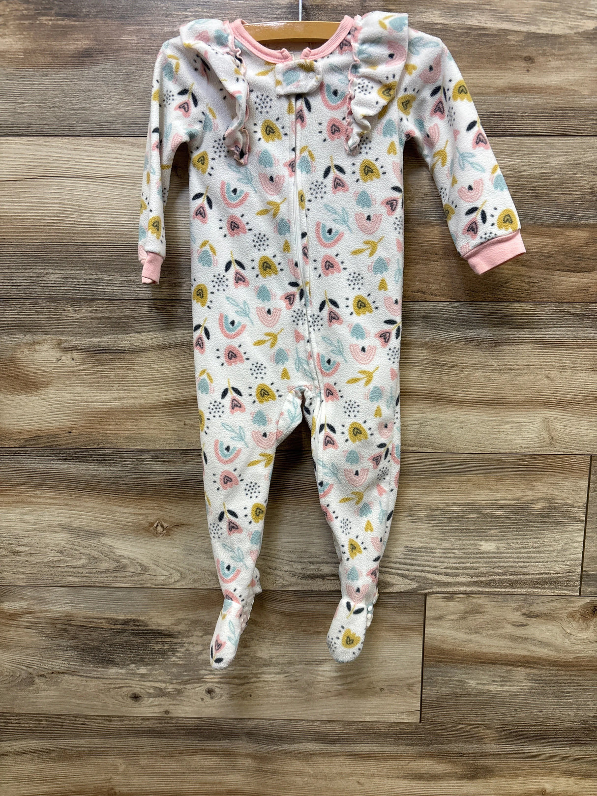 Jessica Simpson Ruffled Blanket Sleeper White sz 18m