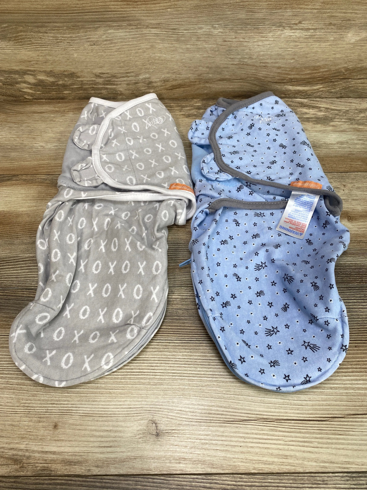 SwaddleMe 2pk Swaddle Wraps Blue/Grey sz 0-3m