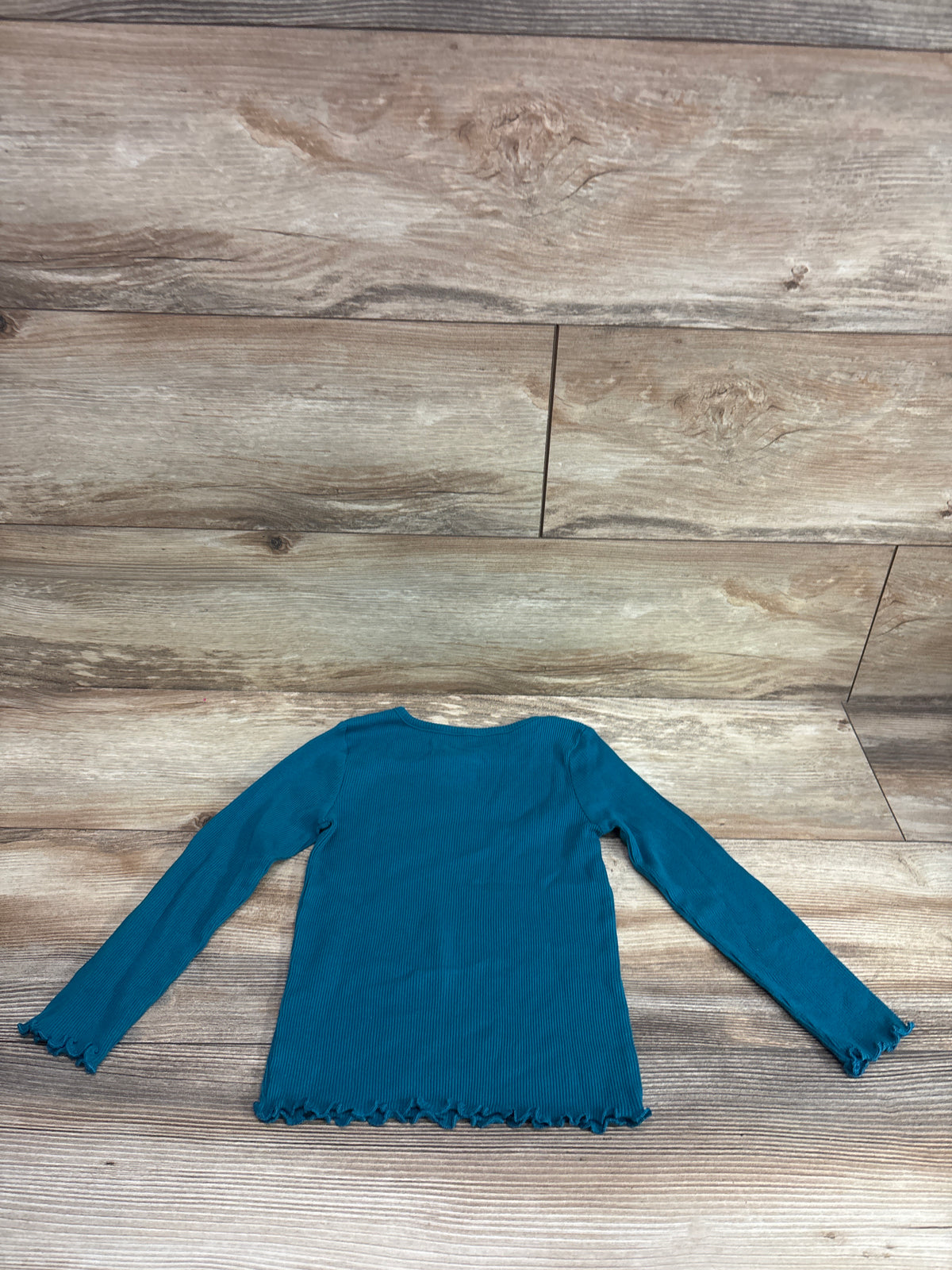 Okie Dokie Ribbed Long Sleeve Shirt Teal sz 4T