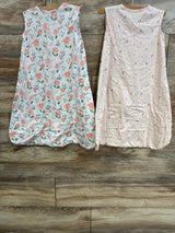 2pk Floral Sleep Sacks White/Pink sz 6-12m