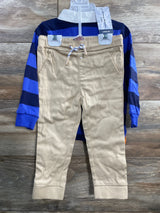 NEW Tommy Bahama Blue Rugby & Khaki Pants Set sz 2T