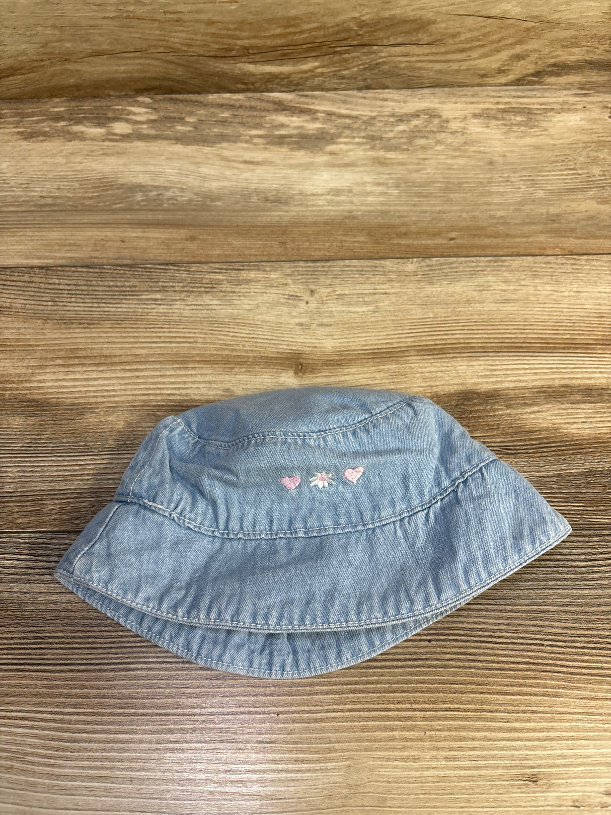 Embroidered Denim Bucket Hat Blue sz 0/3m
