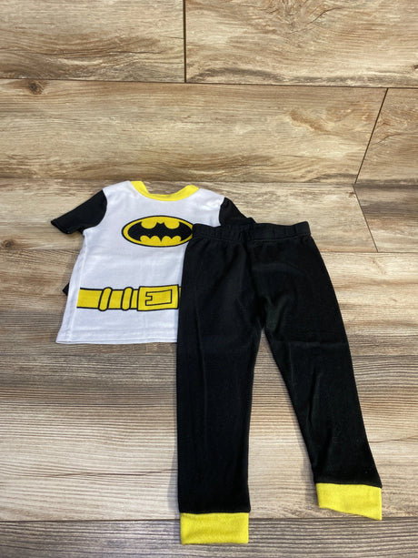 Batman 2pc Pajama Set With Cape White/Black sz 2T - Me n Mommy To Be