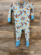 Bacon & Eggs Bamboo Convertible Sleeper Blue sz 3-6m
