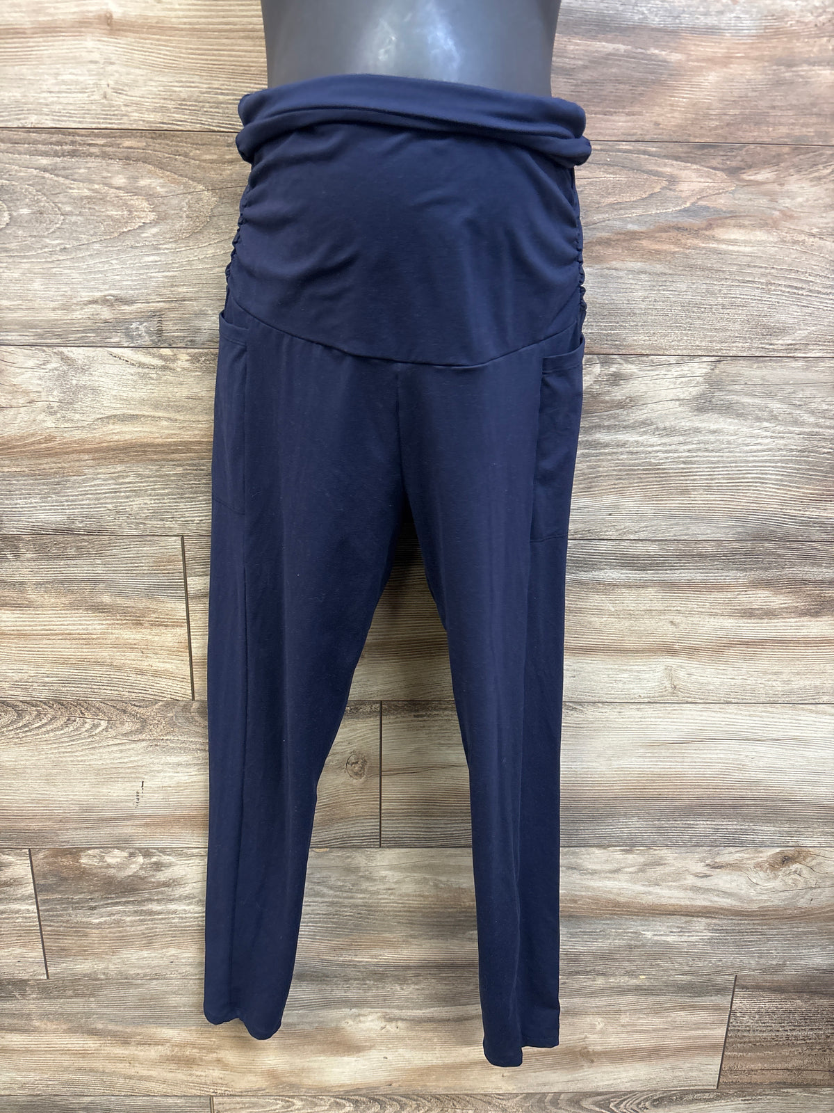 Maternity Ruched Over-Belly Leggings Navy sz XL