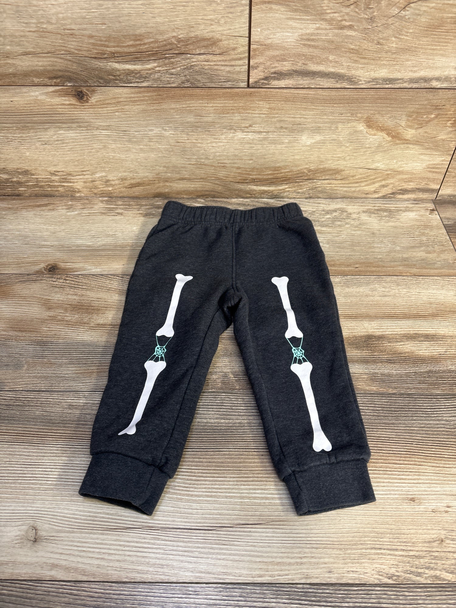 Cat & Jack Pull On Skeleton Joggers Grey sz 2T