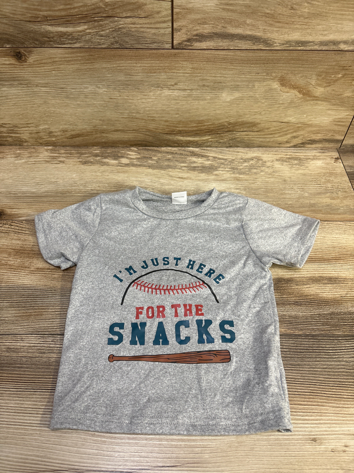 'I'm Just Here For The Snacks' Shirt Grey sz 18-24m