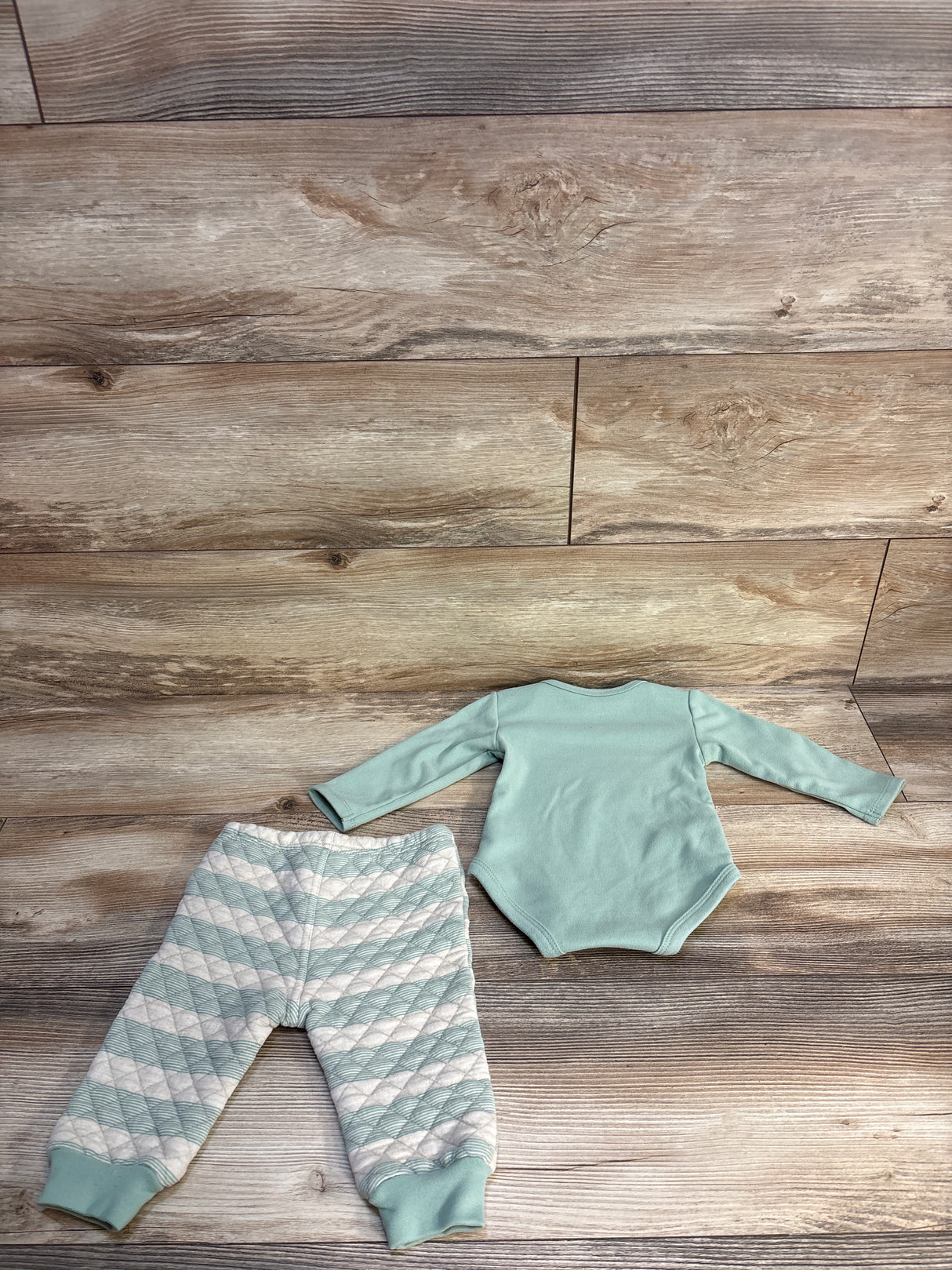 Baby Essentials 2pc Just Like Dad Bodysuit Set Sage sz 9m