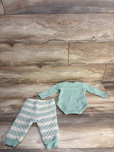 Baby Essentials 2pc Just Like Dad Bodysuit Set Sage sz 9m