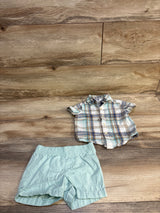 Carter's 2pc Button-Up Shirt & Shorts Set White sz 9m
