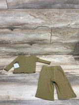 NEW Little Co. 2pc Henley Shirt & Wide Leg Pant Set Green sz 12m