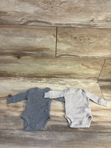 Simple Joys 2pk Waffle Knit Bodysuits Grey sz Preemie