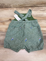 NEW Janie and Jack Toucan Linen Overalls Green sz 6-12m - Me n Mommy To Be