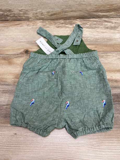 NEW Janie and Jack Toucan Linen Overalls Green sz 6-12m - Me n Mommy To Be