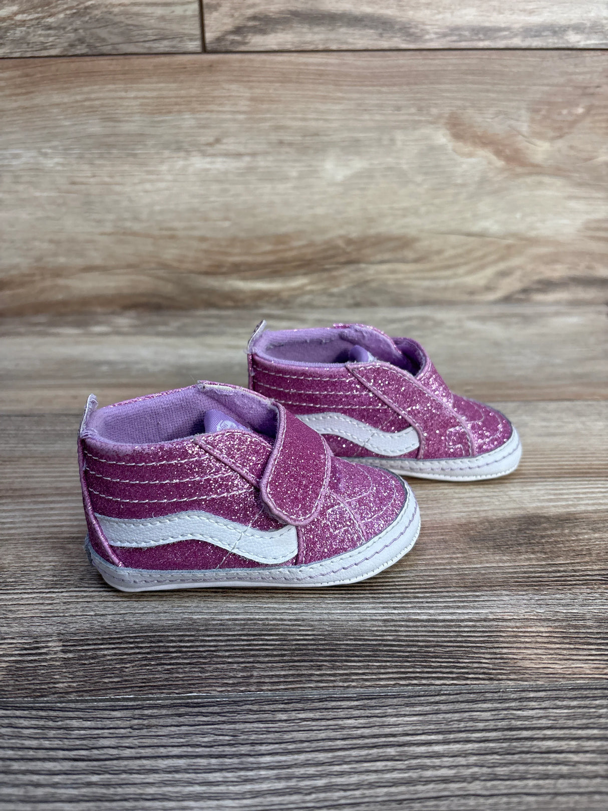 Vans Sk8-Hi Crib Shoes, Pink Glitter sz 3c