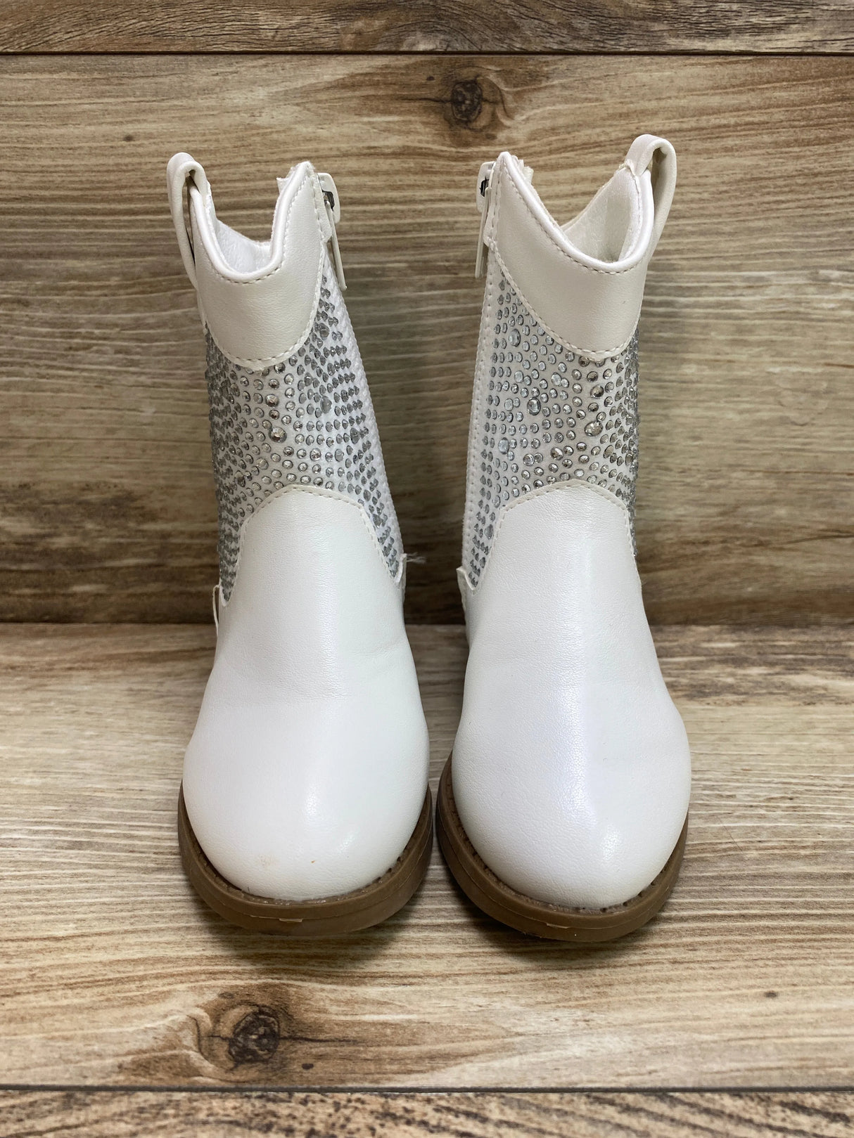 Stepping Stone Toddler Rhinestone Cowgirl Boot White Sz 7c