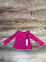 NEW Okie Dokie Ruffle Long Sleeve T-Shirt Catalina Pink sz 2T