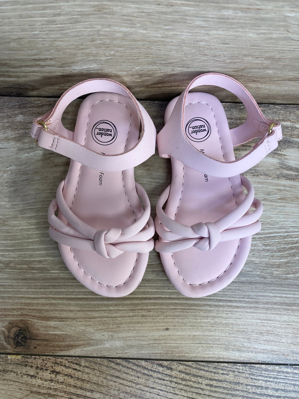 Wonder Nation Girls' Knot Sandals Pink Sz 5c