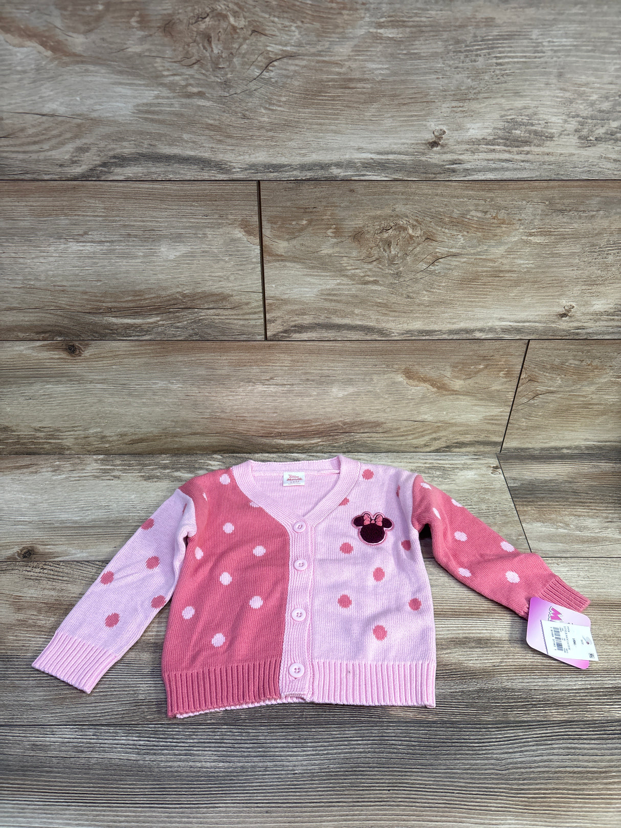 NEW Disney Minnie Mouse Cardigan Sweater Pink sz 18m