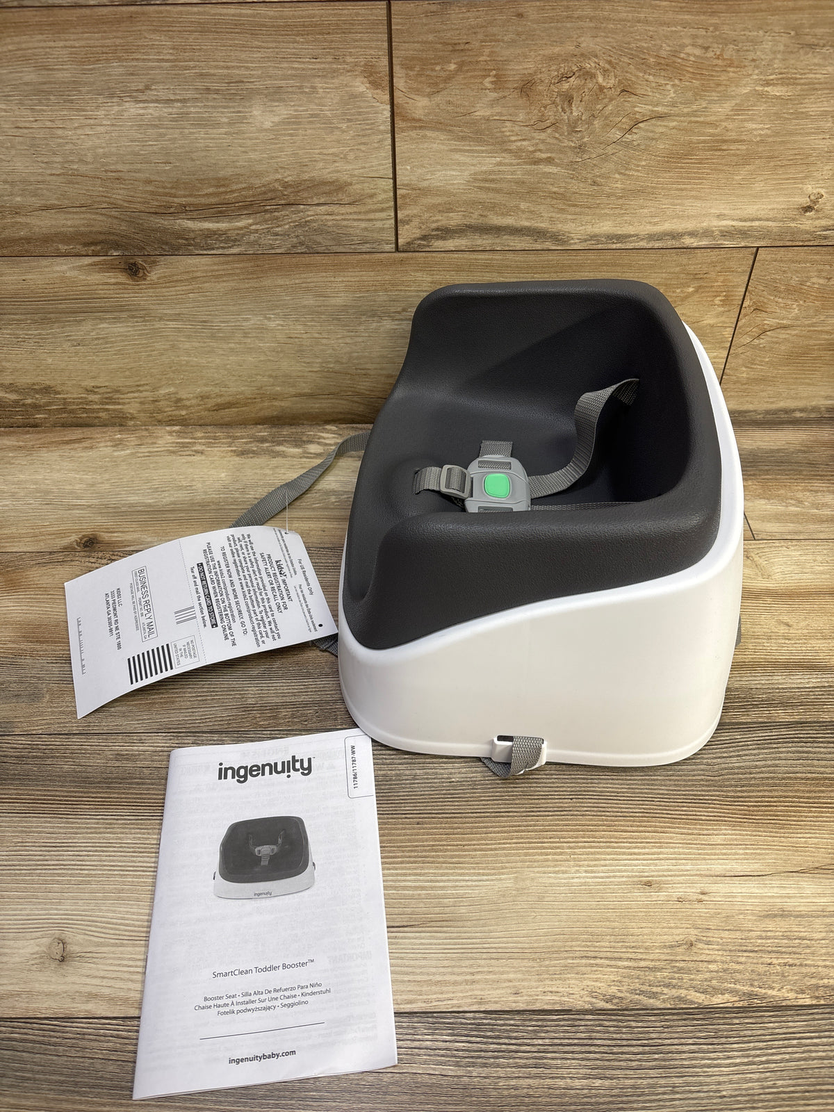 NEW Ingenuity SmartClean Toddler Booster Seat Grey