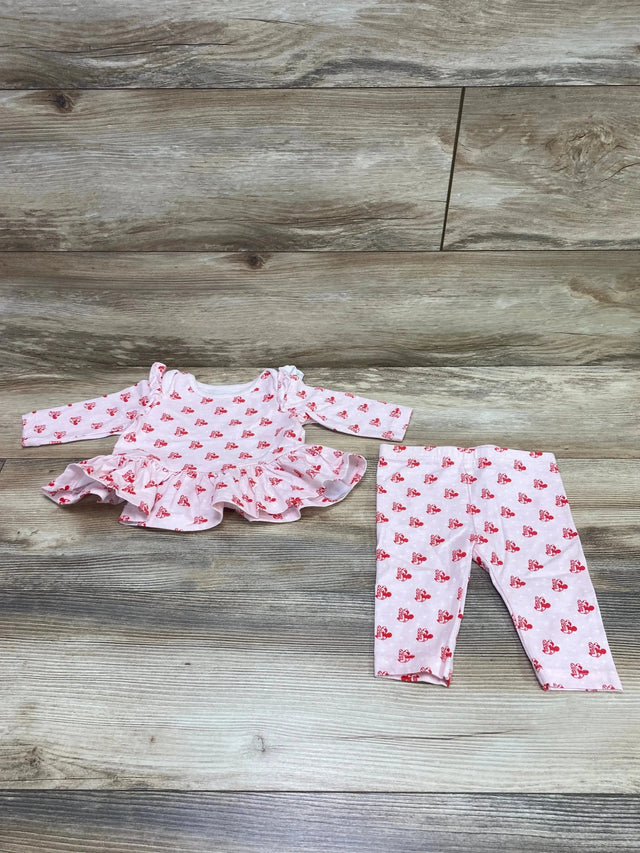 Disney Store 2pc Minnie Mouse Peplum Top & Leggings Pink sz 3-6m - Me n Mommy To Be