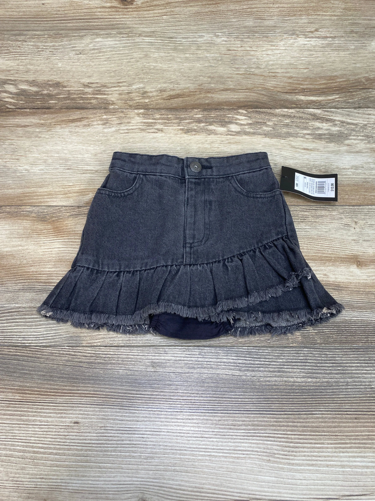 NEW Art Class Fray Hem Black Jean Skirt sz 18m