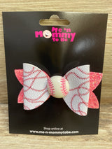NEW Softball Applique Double Layer Hair Bow, Pink