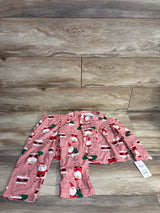 NEW Just One You 2pc Christmas Coat Style Pajama Set Pink sz 3T