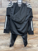 NEW Adidas 2pc Hooded Tricot Tracksuit Set Black sz 3T