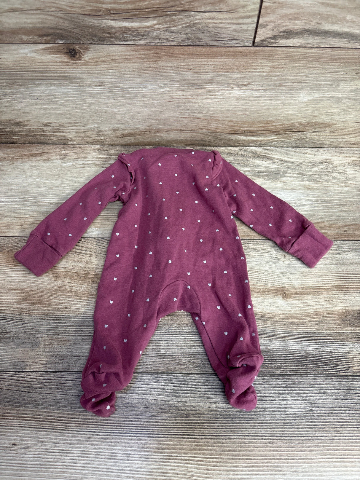 Carter's Heart Print Sleeper Mauve sz Newborn