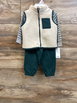 NEW Carter's 3pc Sherpa Vest, Bodysuit, & Pants Set Grey sz 9m