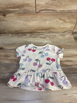Carter's Cherry Print Peplum Top Ivory sz 24m