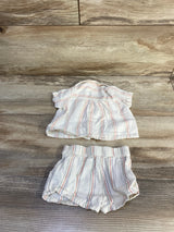 Cloud Island 2pc Linen Blend Button Up Shirt & Shorts Beige sz Newborn