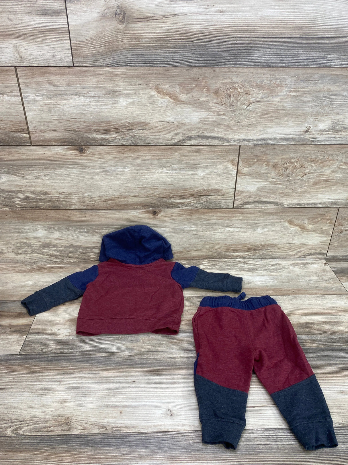 Cat & Jack Color Block Hoodie & Joggers Red sz 12m