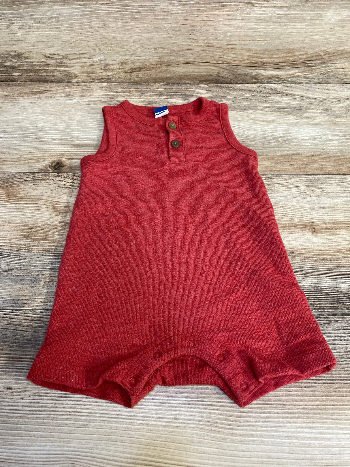 Old Navy Henley Tank Romper Red sz 6-12m - Me n Mommy To Be