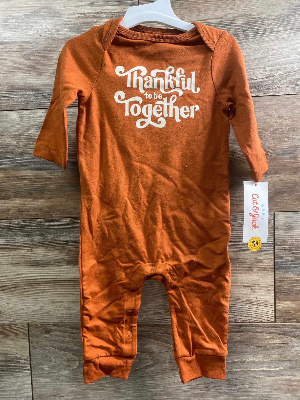 NEW Cat & Jack Thankful To Be Together Coverall Brown sz 3-6m - Me n Mommy To Be