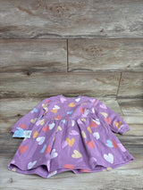 NEW Cat & Jack Heart Sweatshirt Dress Purple sz 2T