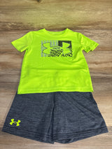 Under Armour 2pc Active Shirt & Shorts Set Green sz 4T