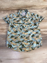 Member's Mark Dinosaur Button-Up Shirt Green sz 3T